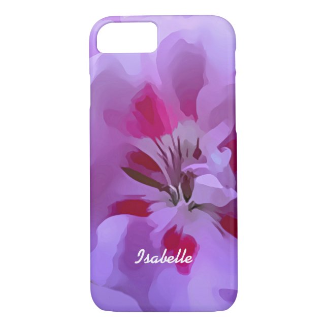 Coques Case-Mate iPhone Violet rose Abstrait Hibiscus Fleur personnalisée (Dos)
