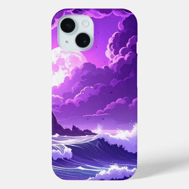 Coques Case-Mate iPhone Violet Tide Under the Moon – Fantasy Ocean iPhone  (Verso)