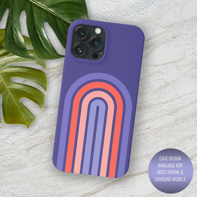 Coques Case-Mate iPhone Violet violet Pêcher Orange Lignes arrondies Motif (Créateur téléchargé)