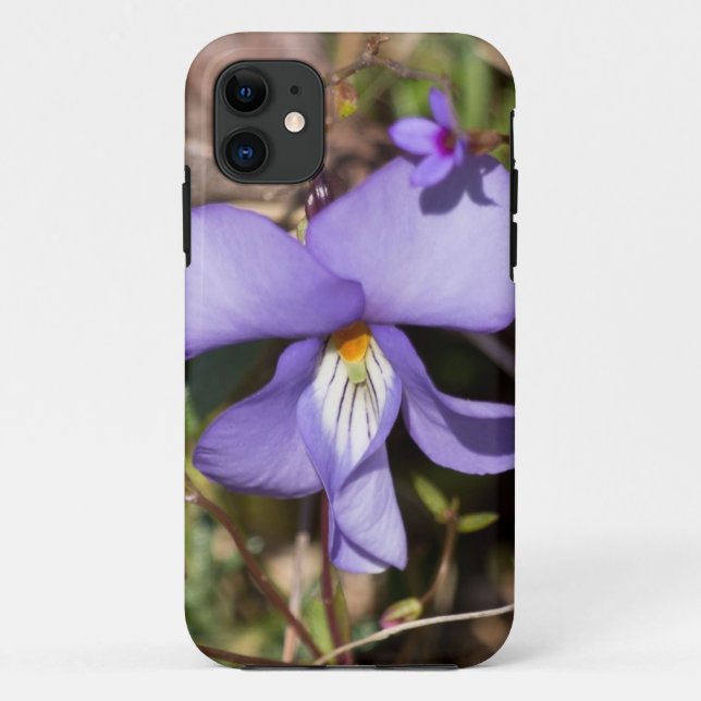 Coques Case-Mate iPhone Violette à pieds d'oiseau avec bluets (Dos)