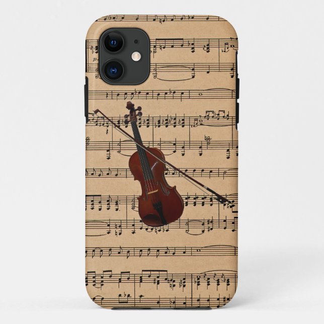 Coques Case-Mate iPhone Violon avec Arrière - plan de partitions (Dos)