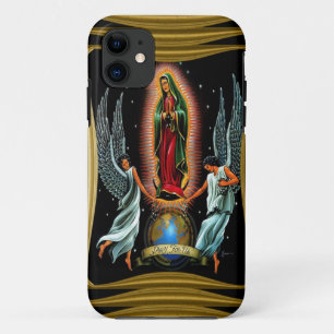 Coque iPhone 11 Virgen De Guadalupe (avec des anges)