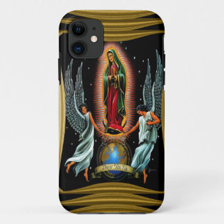 Coque iPhone 11 Virgen De Guadalupe (avec des anges)