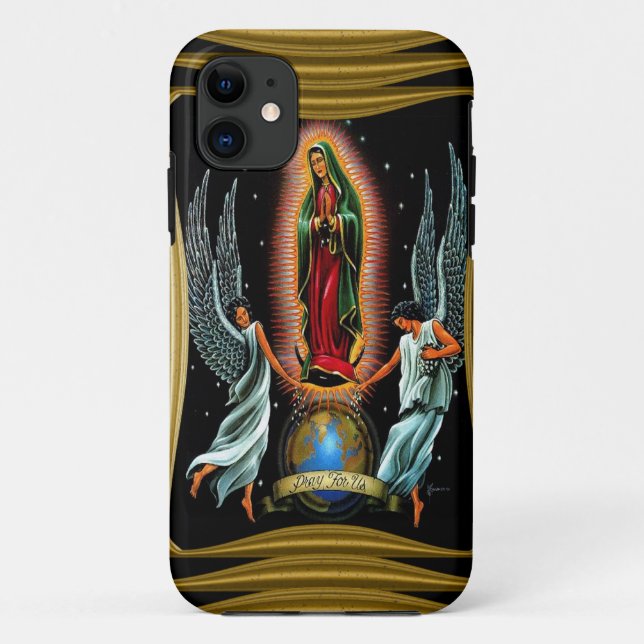 Coques Case-Mate iPhone Virgen De Guadalupe (avec des anges) (Dos)