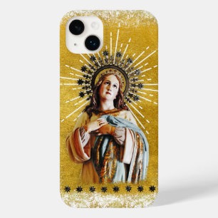 Coque Case-Mate iPhone Virgin Mary White & Gold Starry Crown