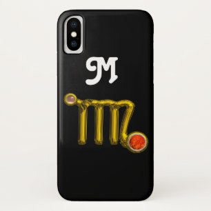 ETUI iPhone Case-Mate VIRGO ORANGE AGATE GOLD ZODIAC SIGNE JEWEL MONOGRA