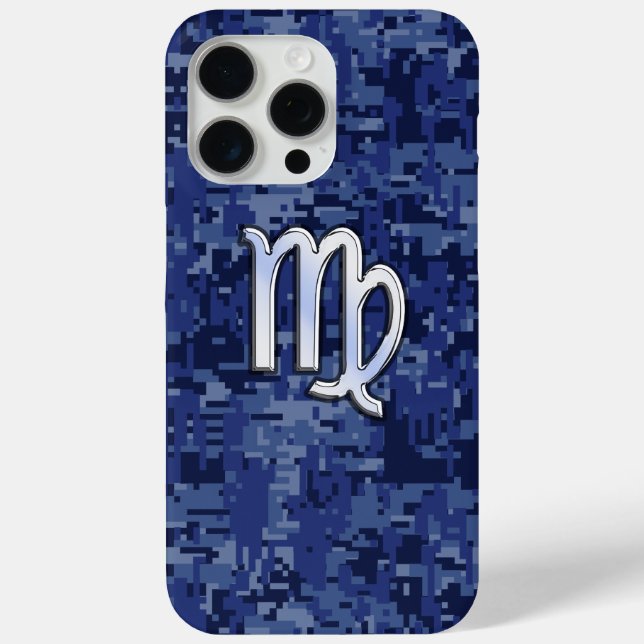 Coques Case-Mate iPhone Virgo Zodiac Connexion Navy Camo numérique bleu (Verso)