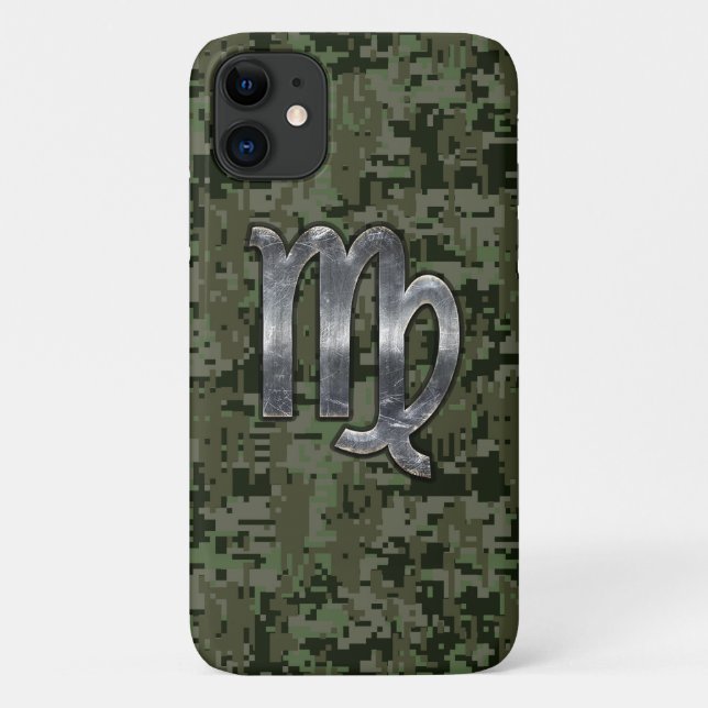 Coques Case-Mate iPhone Virgo Zodiac Connexion Olive Digital Camo (Dos)