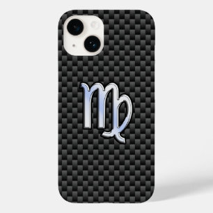 Coque Case-Mate iPhone Virgo Zodiac Sign on Charcoal Carbon Fiber