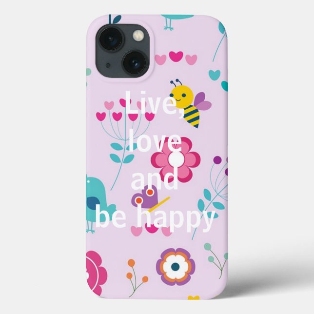 Coques Case-Mate iPhone Vis, aime et sois heureux (Verso)