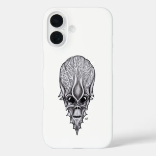 Coque Pour iPhone 16 Visage Alien, Reconstruction faciale du crâne afri