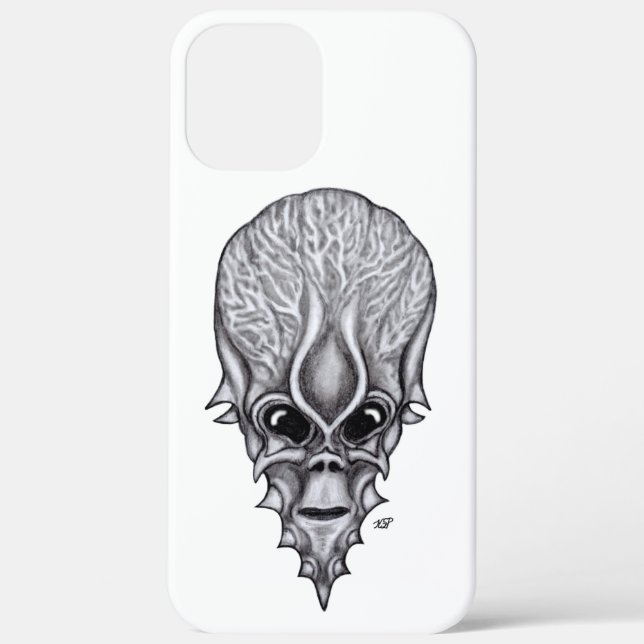 Coques Case-Mate iPhone Visage Alien, Reconstruction faciale du crâne afri (Verso)