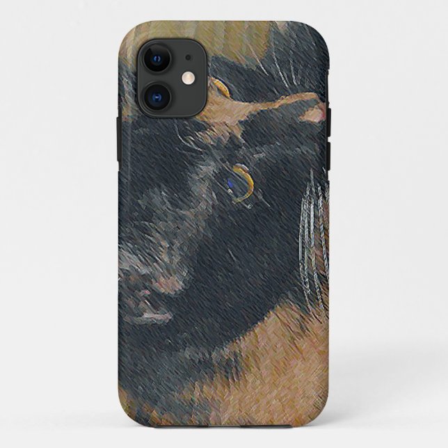 Coques Case-Mate iPhone Visage de chaton calico (Dos)