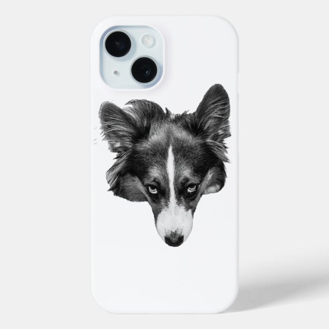 Coques Case-Mate iPhone visage de corgi en demi-teinte (Verso)