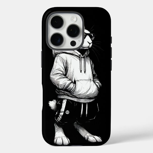 Coques Case-Mate iPhone Visage De Lapin Avec Lunettes De Soleil Joyeux Jou (Verso)