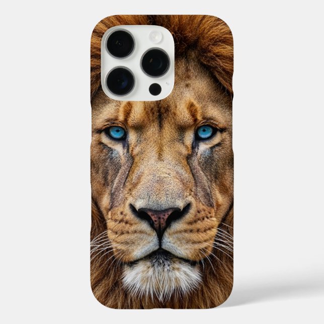 Coques Case-Mate iPhone Visage de lion majestueux aux yeux bleus | Faune A (Verso)