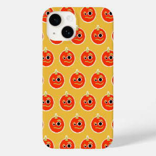 Coque Case-Mate iPhone Visage de monstre orange mignon pixelisé 