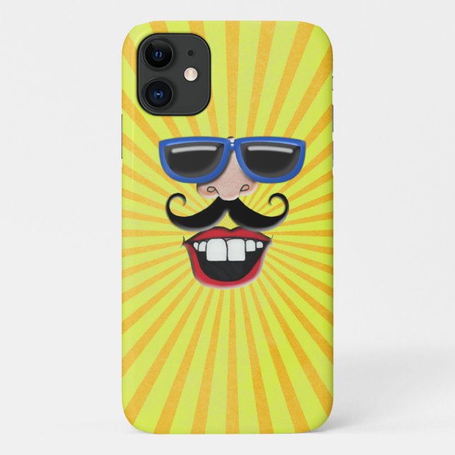 Coques Case-Mate iPhone Visage ensoleillé avec lunettes de soleil (Dos)