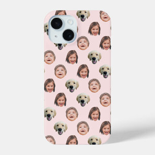 Coque Case-Mate iPhone Visage Familial Personnalisé 3 Photos Rose clair