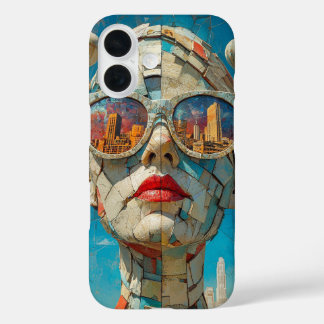 Coque Pour iPhone 16 Visage Féminin Fragmenté