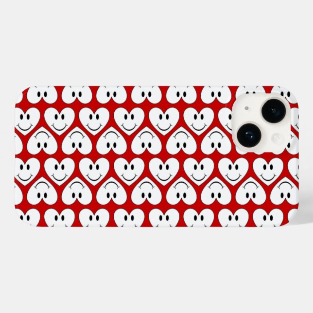 Coques Case-Mate iPhone Visage heureux cœur (Verso (horizontal))