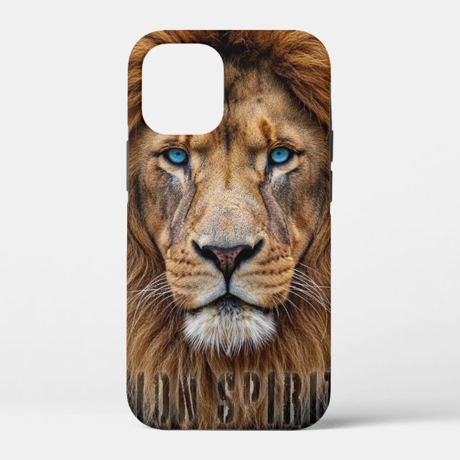 Coques Case-Mate iPhone Visage majestueux de lion aux yeux bleus | Faune A (Verso)
