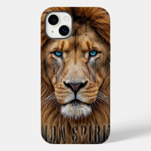 Coque Case-Mate iPhone Visage majestueux de lion aux yeux bleus Faune A