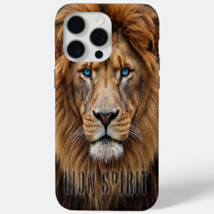 Coque Case-Mate iPhone Visage majestueux de lion aux yeux bleus Faune A