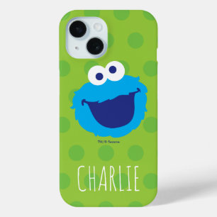Coque Pour iPhone 15 Visage Monstre des Cookies   Ajoutez votre nom