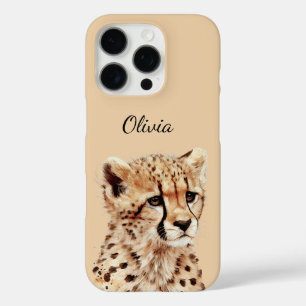 Coque iPhone 16 Pro Visage personnalisé Cheetah
