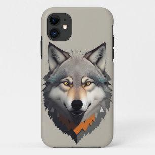 Case-Mate iPhone Case Visage réaliste de loup avec des yeux jaunes percé