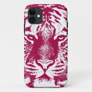 Coques Pour iPhone Visage rouge et blanc de tigre