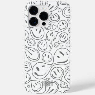 Coque Case-Mate iPhone Visage souriant moderne Motif élégant blanc