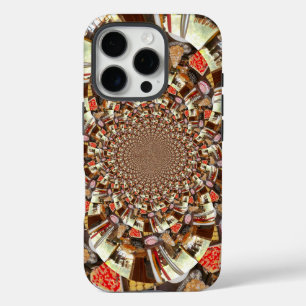 Coques iPhone 16 Pro Vision Psychédélique   Teintes Abstraites Brun Ter