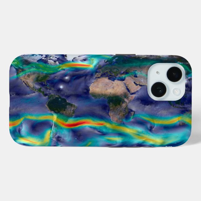 Coques Case-Mate iPhone Visualisation Des Vents Mondiaux. (Verso (horizontal))