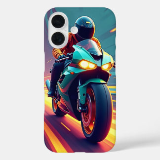Coque Pour iPhone 16 Vitesse Rush : Boîtier téléphonique Neon Rider