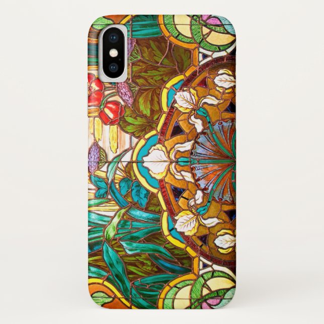 Coques Case-Mate iPhone Vitrail Art nouveau look élégant floral (Dos)