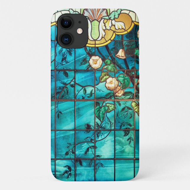Coques Case-Mate iPhone Vitrail Art nouveau look floral victorien (Dos)