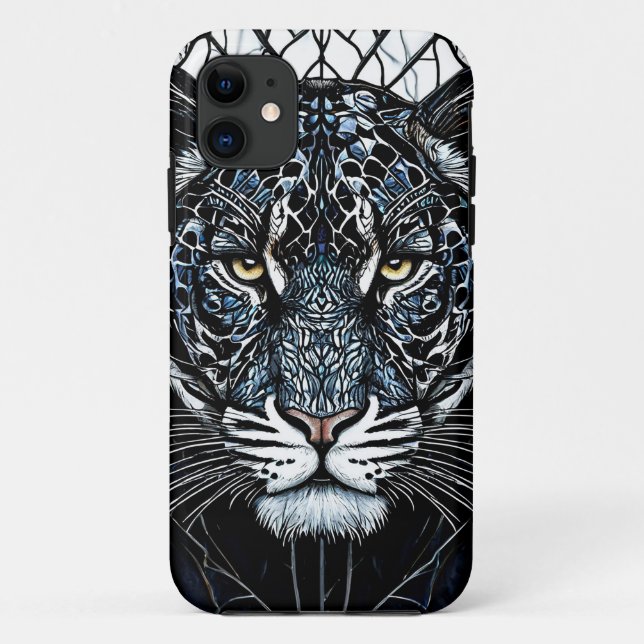 Coques Case-Mate iPhone Vitrail Black Panther (Dos)