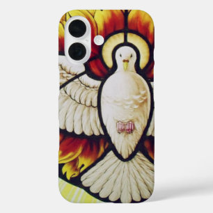 Coque Pour iPhone 16 vitrail de la colombe du Saint-Esprit
