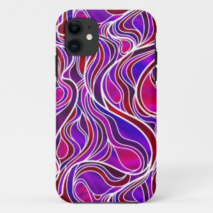 Coque iPhone 11 Vitrail violet Abstrait