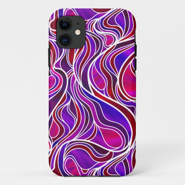 Coques Case-Mate iPhone Vitrail violet Abstrait (Dos)