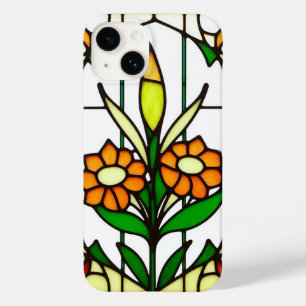 Coque Case-Mate iPhone Vitraux colorés représentant des fleurs