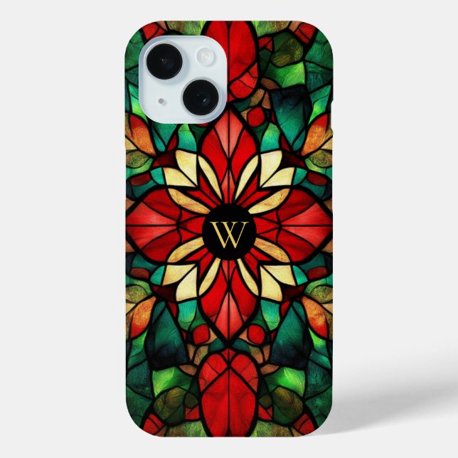 Coques Case-Mate iPhone Vitre de Noël Personnalisée avec Monogramme (Verso)