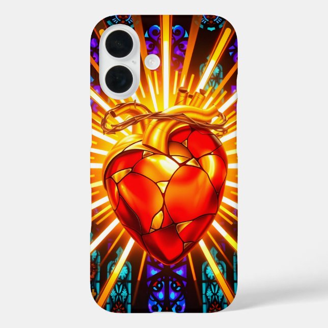 Coques Case-Mate iPhone Vitre de Verre Sacré Chrétien Cœur (Verso)