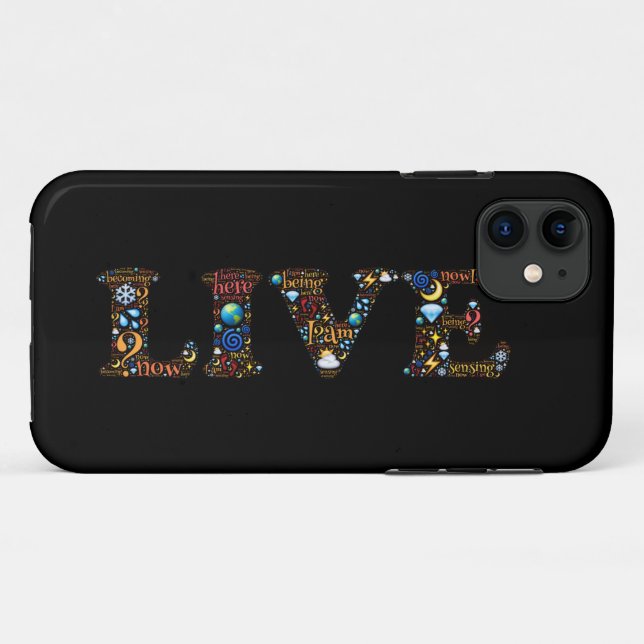 Coques Case-Mate iPhone Vivez Dans L'Art Word Inspirationnel Actuel (Dos (Horizontal))