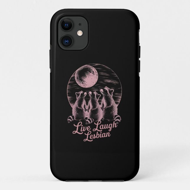 Coques Case-Mate iPhone Vivez Riez Lesbienne Raton Laveur Lesbienne Fierté (Dos)