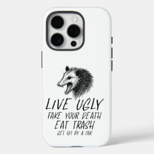 Coque iPhone 16 Pro Vivez Vilain Fake Votre Mort Manger Trash Drôle Op