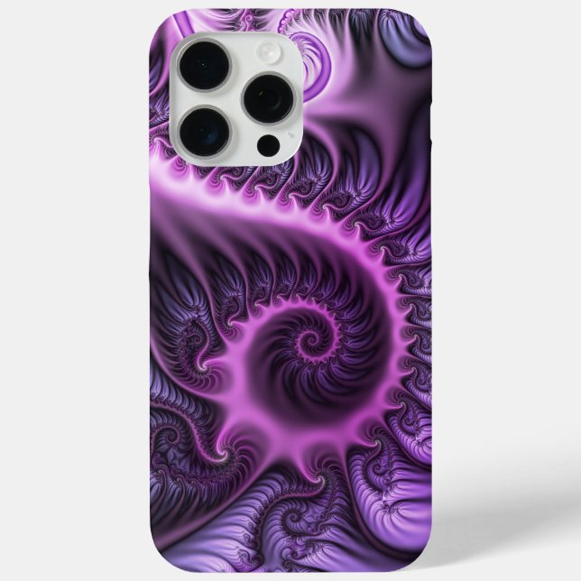 Coques Case-Mate iPhone Vivid Cool Abstrait rose violet Fractal Art Spiral (Verso)