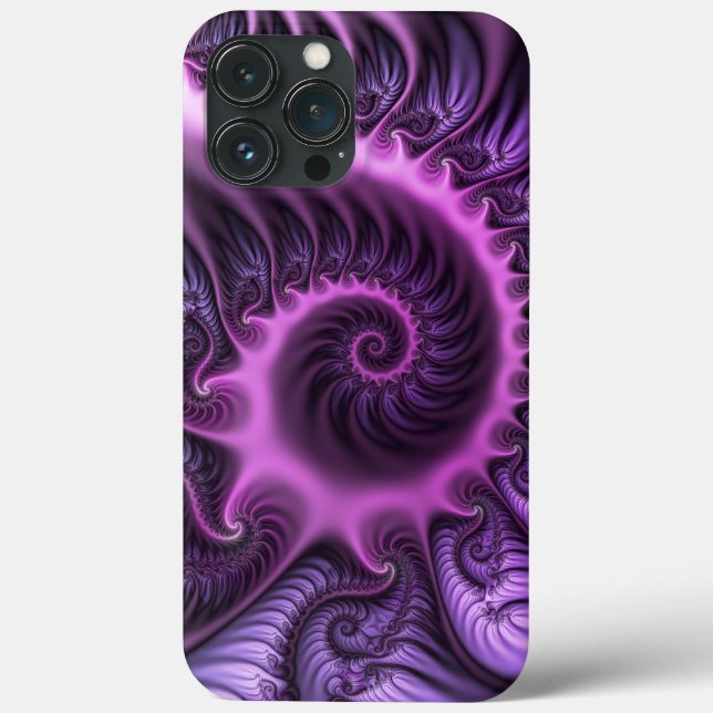Coques Case-Mate iPhone Vivid Cool Abstrait rose violet Fractal Art Spiral (Verso)